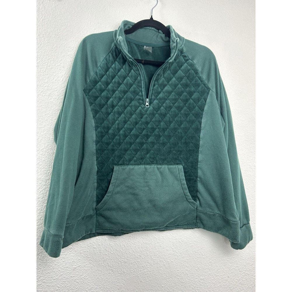St. Johns Bay Pullover Jacket Size XL Dark Green Womens 1/4‎ Zip Active Wear